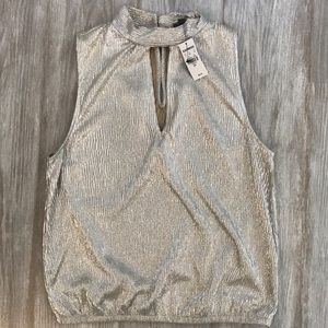 Express Mock Neck Foil Top